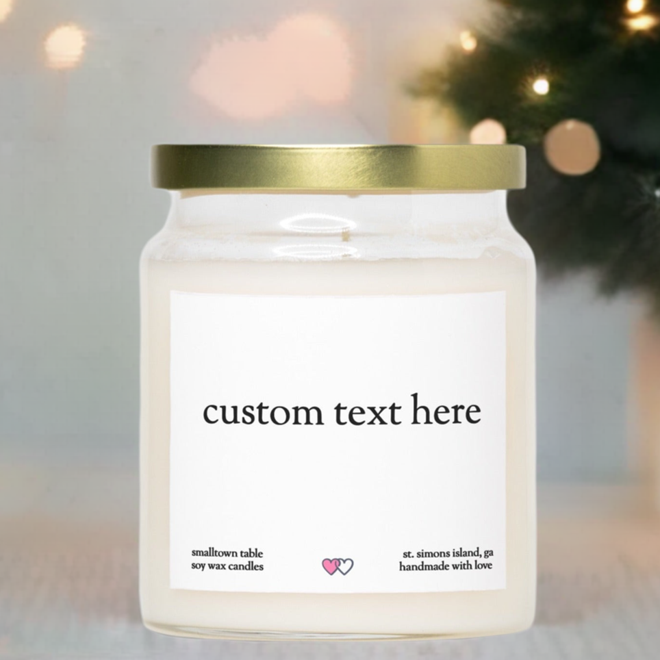 Custom Candle, Blank label candle, Soy candle, Create your own