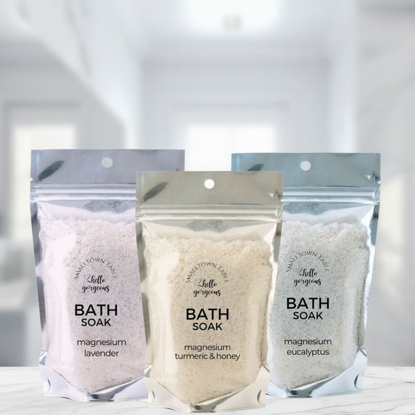 Magnesium Bath Salt Soak Set: Complete Wellness Trio: – Smalltown