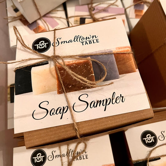 soap sampler box wrapped in wine
