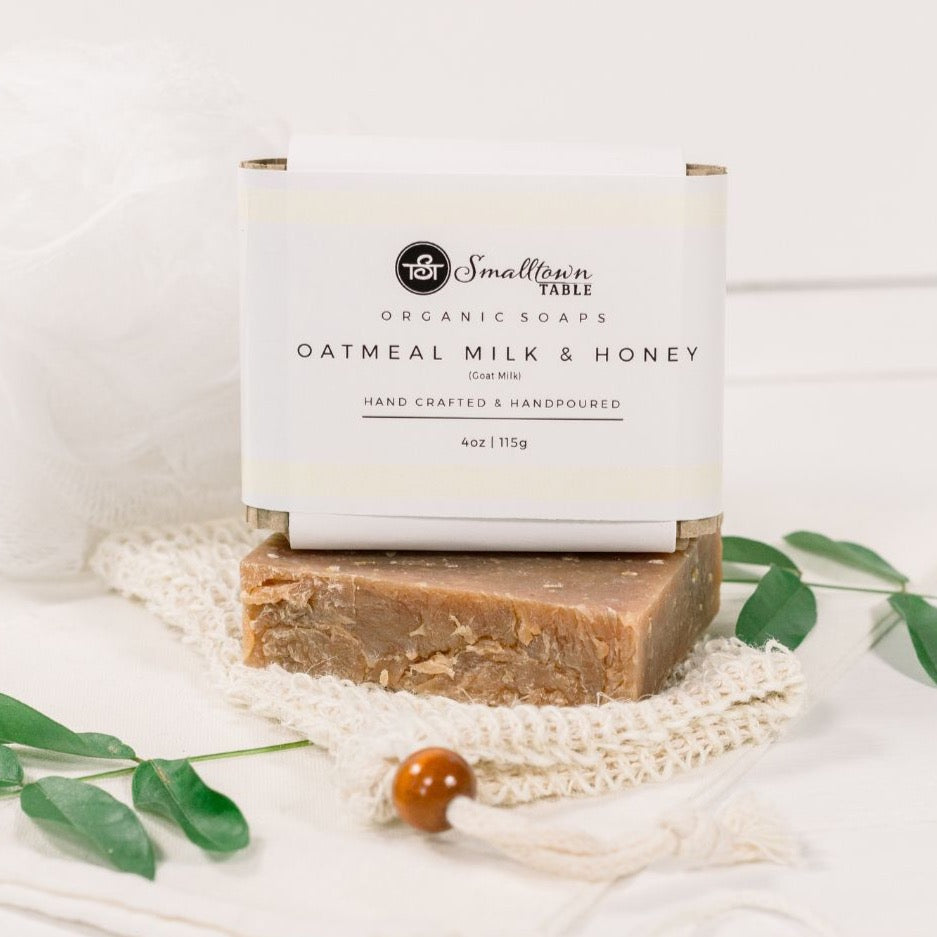 Honey + Milk Handmade All Natural Soap Bar & Saver Sack