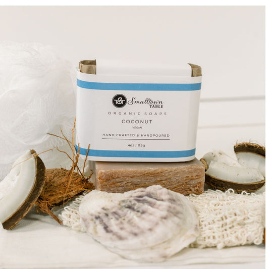 Handmade Coconut Soap Bar & Soap Saver Sack