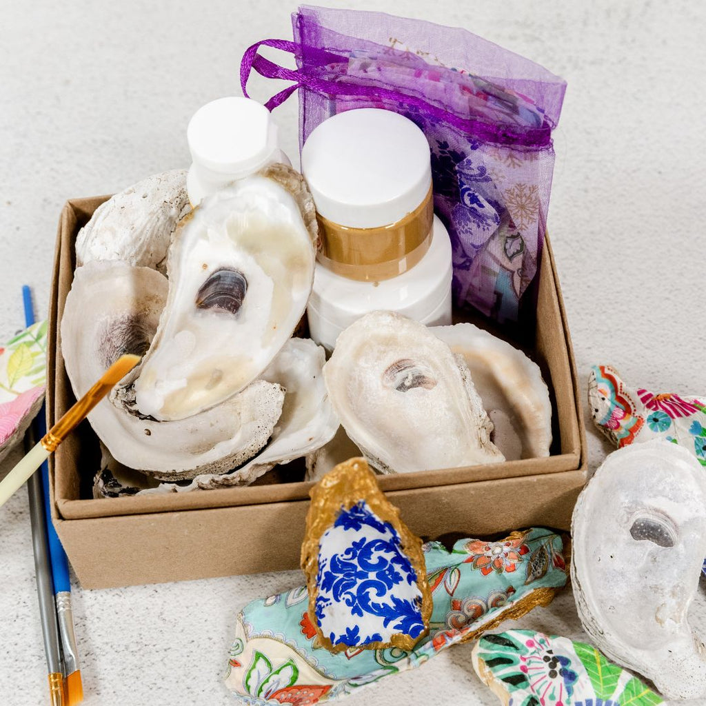 DIY Decoupage Oyster Shell Craft Kit - Make Your Own Shell Gifts and Accessories